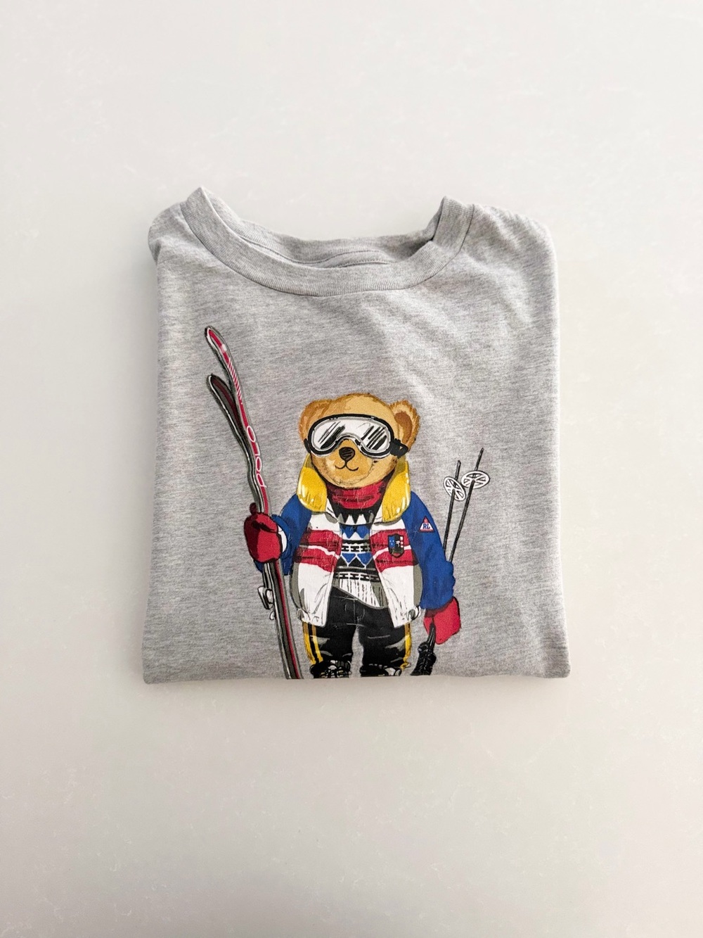 Polo Ralph Lauren Youth Ski Bear Long Sleeve T-Shirt • Size 8
